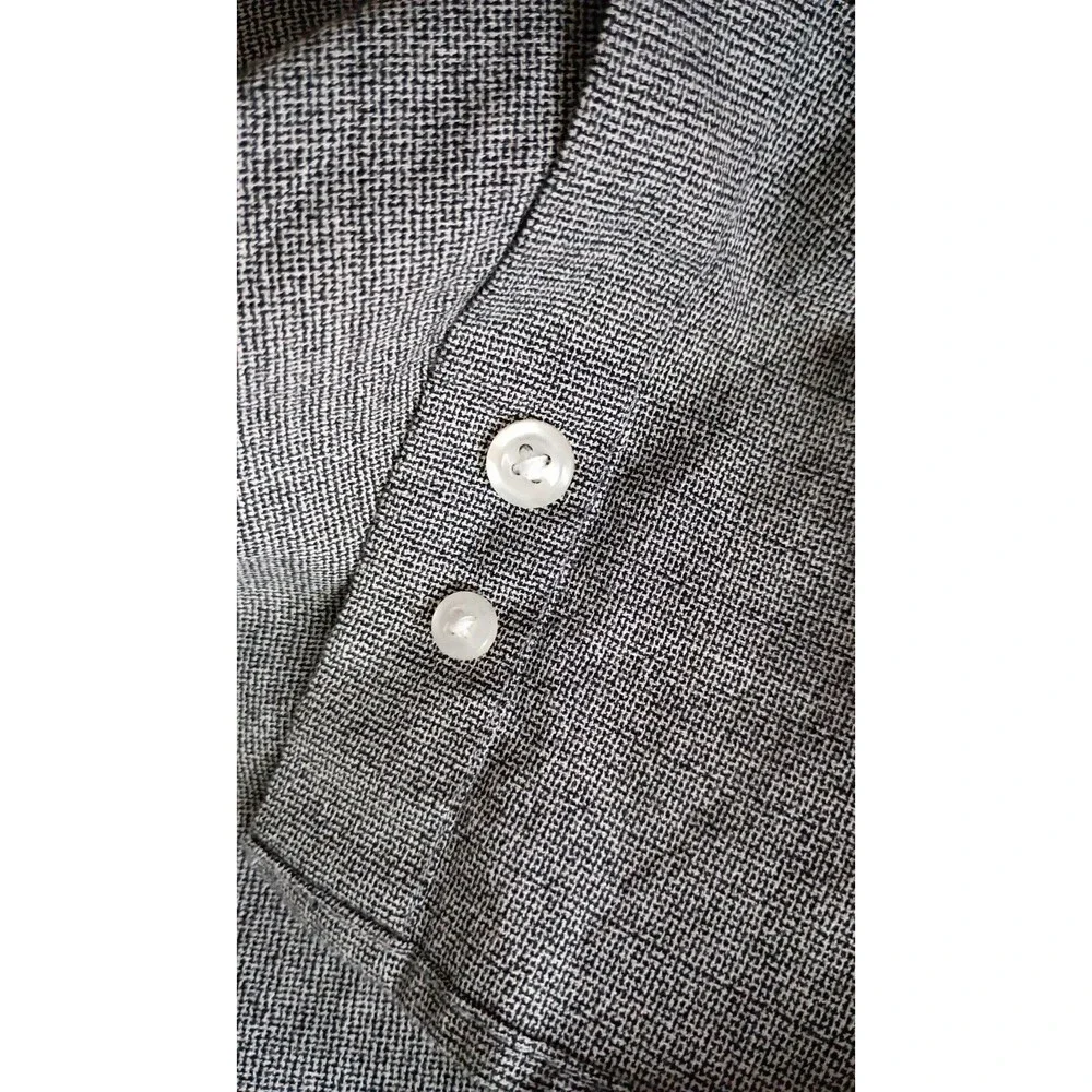 Synrgy High Performance Size 37/38 Non Iron Black White Long Sleeve Dress Shirt - Picture 12 of 14